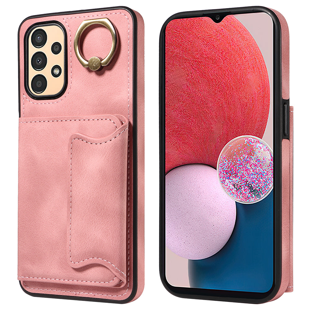 001 For Samsung Galaxy A13 4G A13 5G A04 4G A04s 4G Card Holder Ring Kickstand Phone Case PU Leather Coated TPU Cover 001 For Samsung Galaxy A13 4G A13 5G A04 4G A04s 4G Card Holder Ring Kickstand Phone Case PU Leather Coated TPU Cover